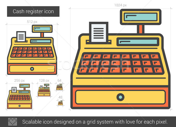 Cash register line icon. Stock photo © RAStudio