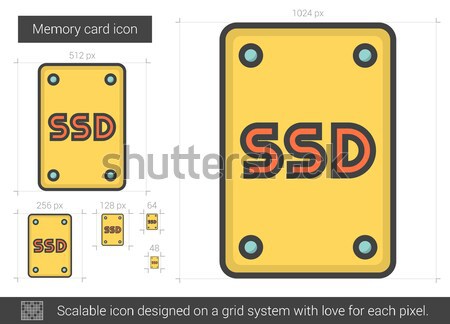 Memory card line icon. Stock photo © RAStudio