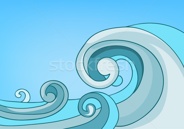 Cartoon background of sea landscape. Stock photo © RAStudio