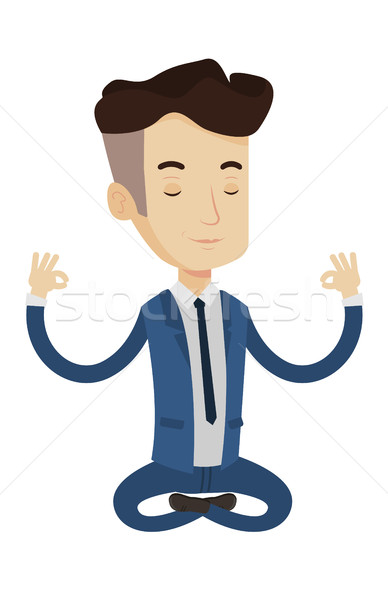 Businessman meditating in lotus position. Stock photo © RAStudio