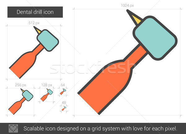 Foto stock: Dentales · perforación · línea · icono · vector · aislado