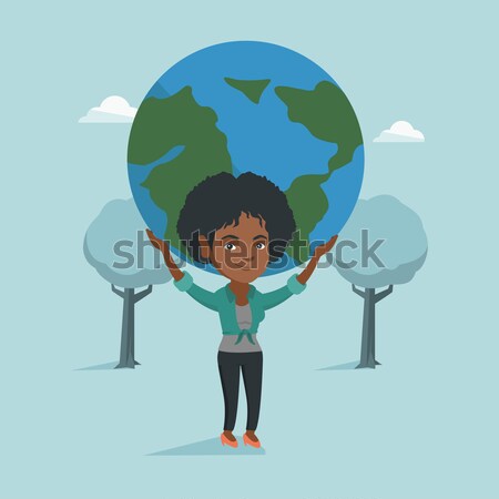 Businessman holding globe vector illustration. Stock photo © RAStudio