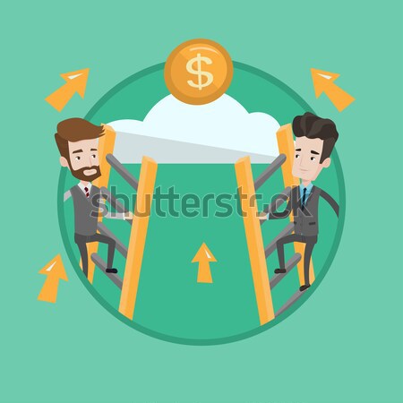 Two businessman climbing to success. Stock photo © RAStudio