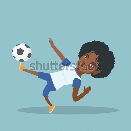 Soccer player kicking ball vector illustration. Stock photo © RAStudio