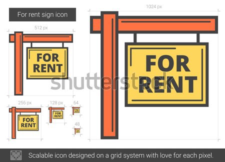 Vente signe ligne icône vecteur isolé Photo stock © RAStudio