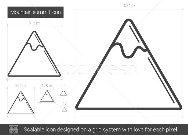 Mountain summit line icon. Stock photo © RAStudio