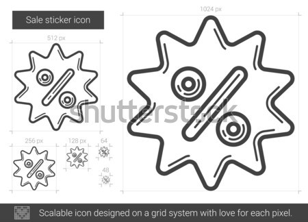 Sale sticker line icon. Stock photo © RAStudio