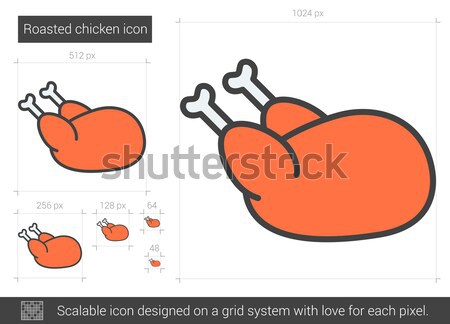 Roasted chicken line icon. Stock photo © RAStudio