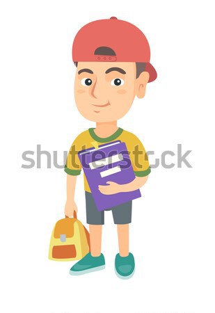 Stock photo: Caucasian boy with airplane wings behind his back.