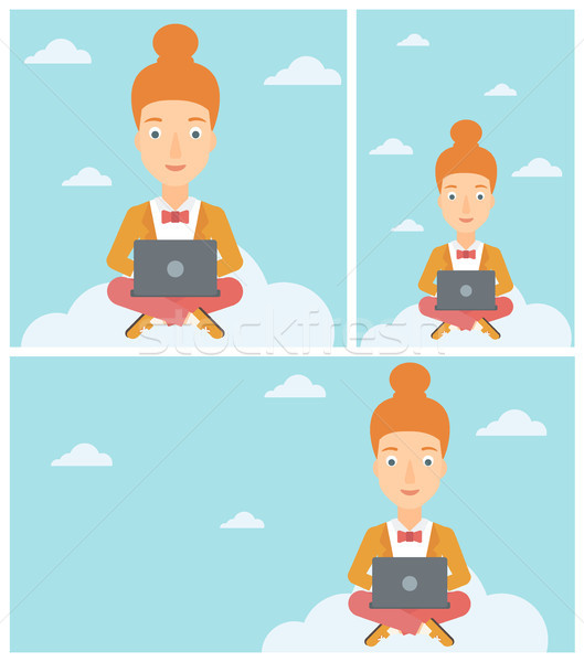 Woman using cloud computing technology. Stock photo © RAStudio