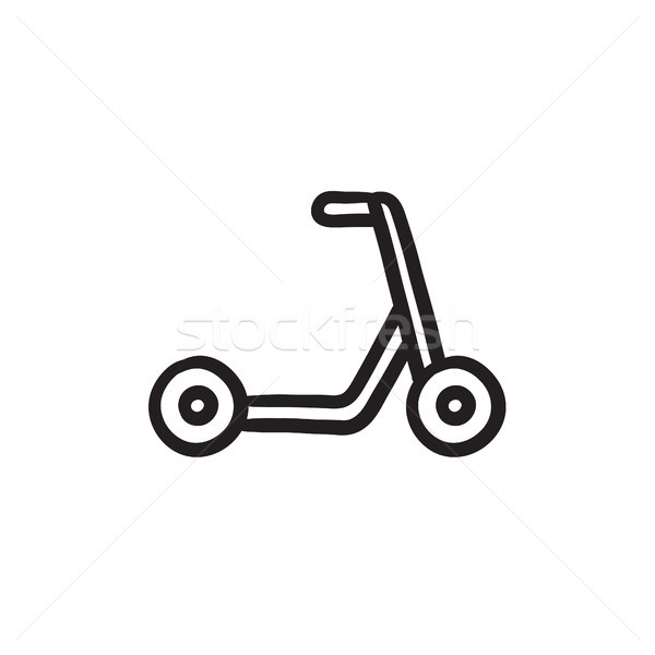 Kick Roller Skizze Symbol Vektor isoliert Stock foto © RAStudio