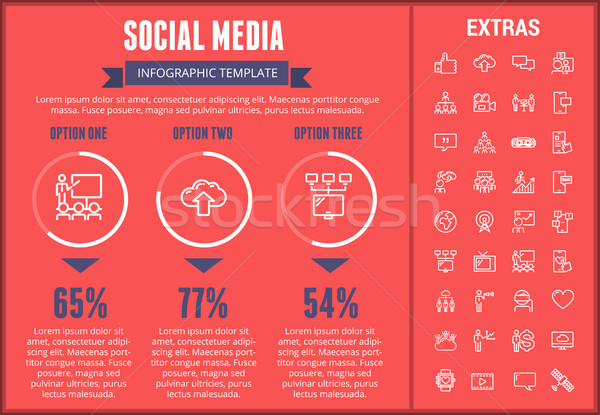 Stock photo: Social media infographic template, elements, icons