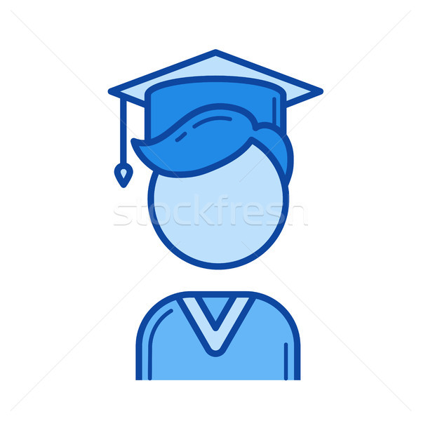 Pós-graduação estudante linha ícone vetor isolado Foto stock © RAStudio