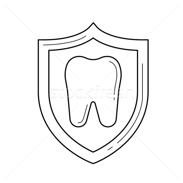 Stock photo: Cavity protection line icon.