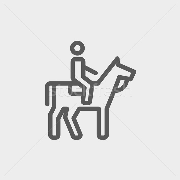 Horse riding thin line icon Stock photo © RAStudio
