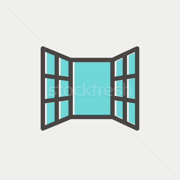 Open windows thin line icon Stock photo © RAStudio