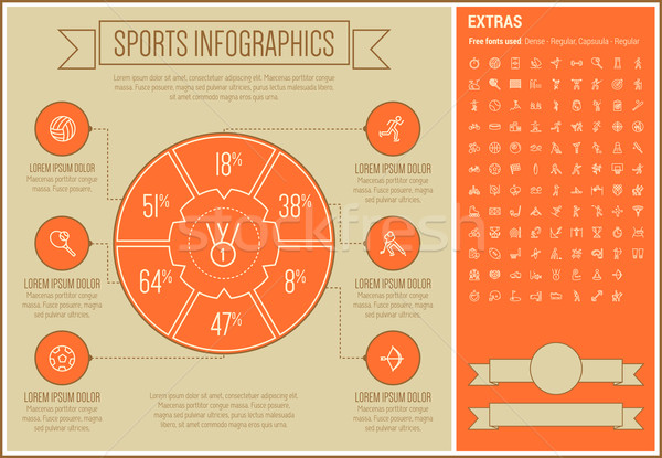 Stock photo: Sports Line Design Infographic Template