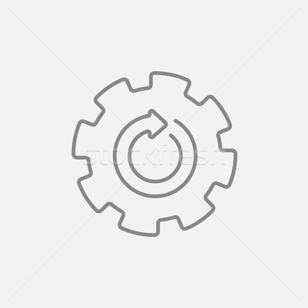 Gear wheel with arrow line icon. Stock photo © RAStudio