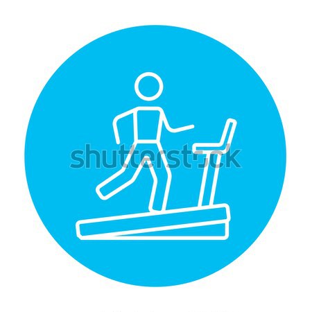 Man running on treadmill line icon. Stock photo © RAStudio