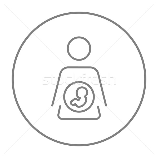 Bebé feto madre útero línea icono Foto stock © RAStudio