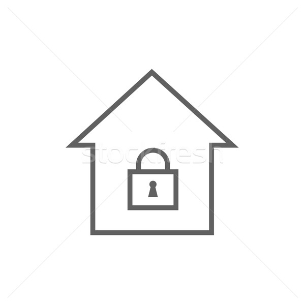 House with closed lock line icon. Stock photo © RAStudio