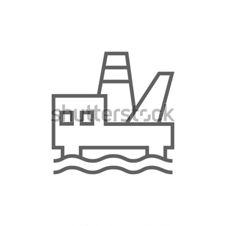 Offshore olie lijn icon hoeken Stockfoto © RAStudio