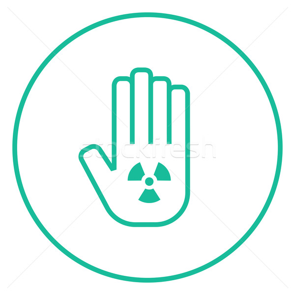 Radyasyon imzalamak palmiye hat ikon köşeler Stok fotoğraf © RAStudio