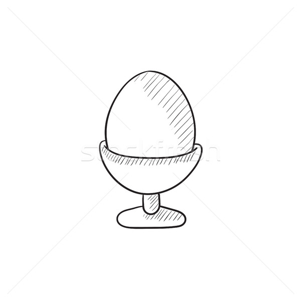 Easter egg stand schets icon vector geïsoleerd Stockfoto © RAStudio