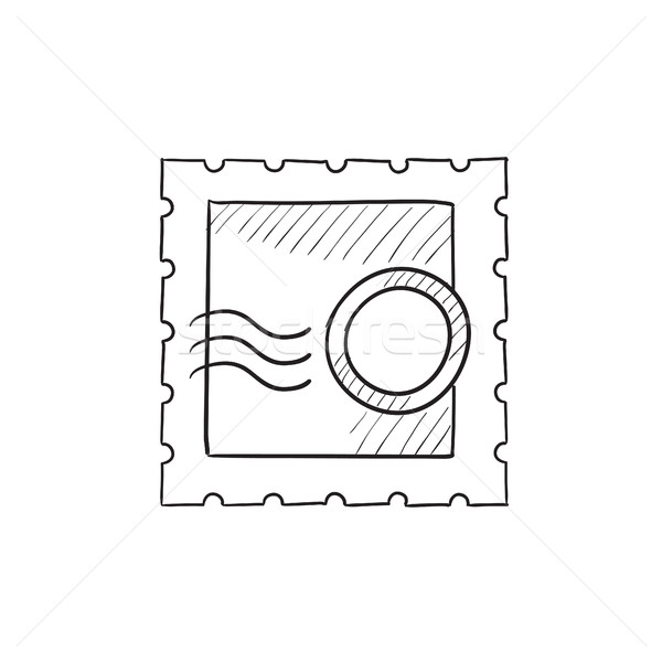 Philatelie Skizze Symbol Vektor isoliert Hand gezeichnet Stock foto © RAStudio