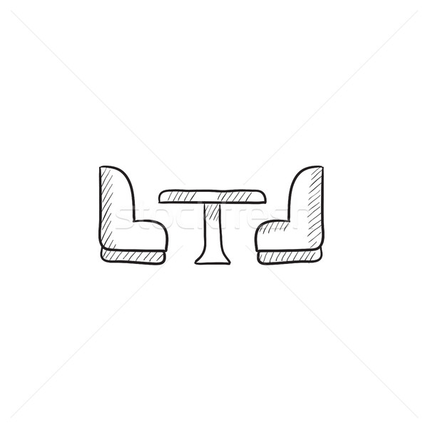 Camping van interior with seating sketch icon. Stock photo © RAStudio