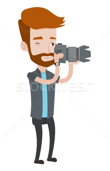 Photographer taking photo vector illustration. Stock photo © RAStudio