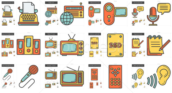 Journalism line icon set. Stock photo © RAStudio