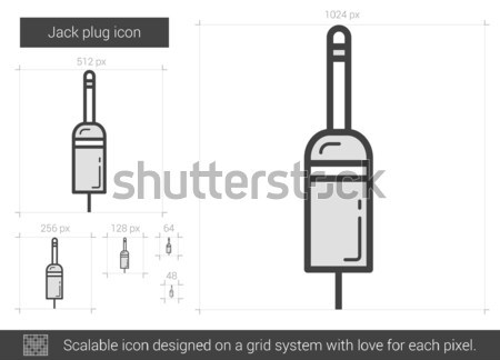 Jack plug line icon. Stock photo © RAStudio