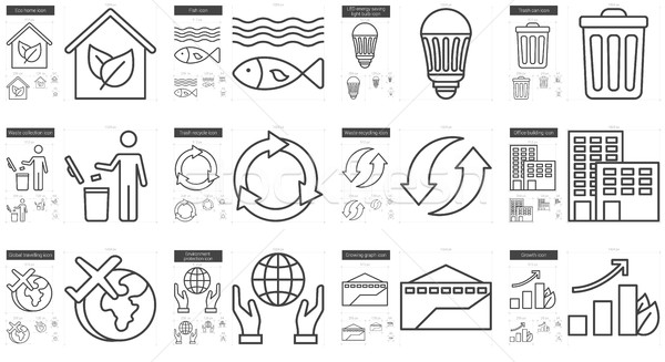 Ecology line icon set. Stock photo © RAStudio