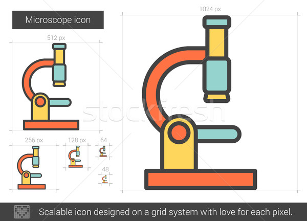 Microscope line icon. Stock photo © RAStudio