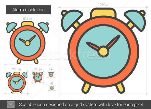 Alarm clock line icon. Stock photo © RAStudio