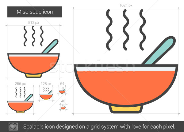 Miso soup line icon. Stock photo © RAStudio