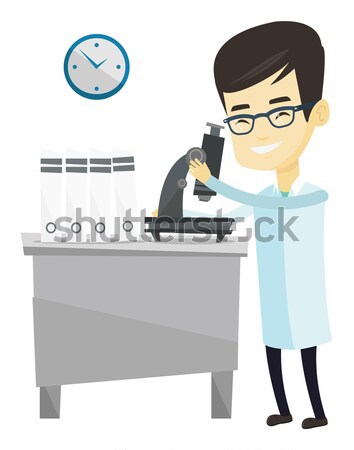 Student working at laboratory class. Stock photo © RAStudio