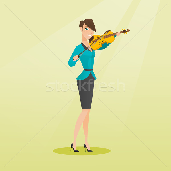 Mulher jogar violino mulher jovem violinista música clássica Foto stock © RAStudio