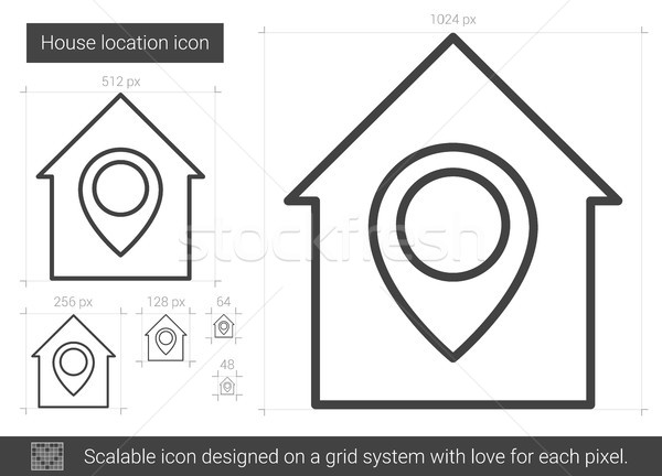 Stock photo: House location line icon.