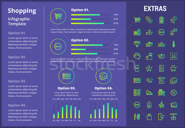 Vásárlás infografika sablon elemek ikonok testreszabható Stock fotó © RAStudio