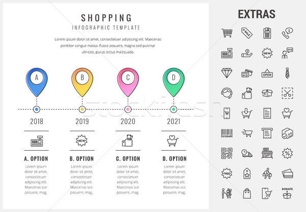 Shopping infografica modello elementi icone timeline Foto d'archivio © RAStudio