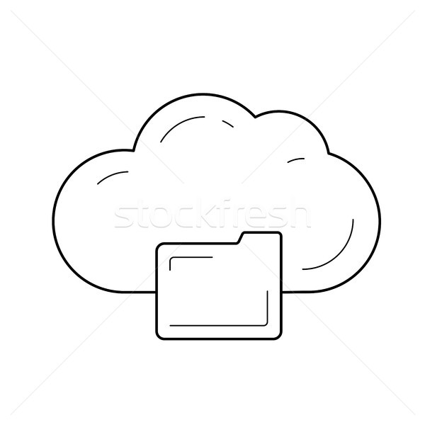 Nube stoccaggio line icona vettore isolato Foto d'archivio © RAStudio