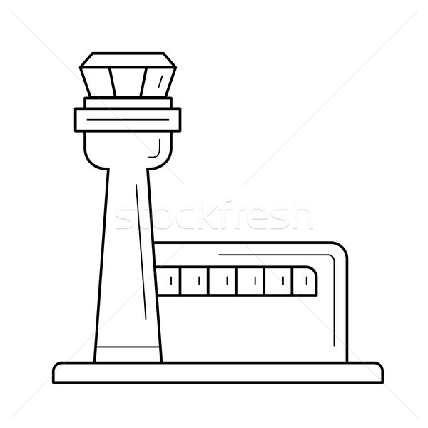 Repülőtér vonal ikon vektor izolált fehér Stock fotó © RAStudio