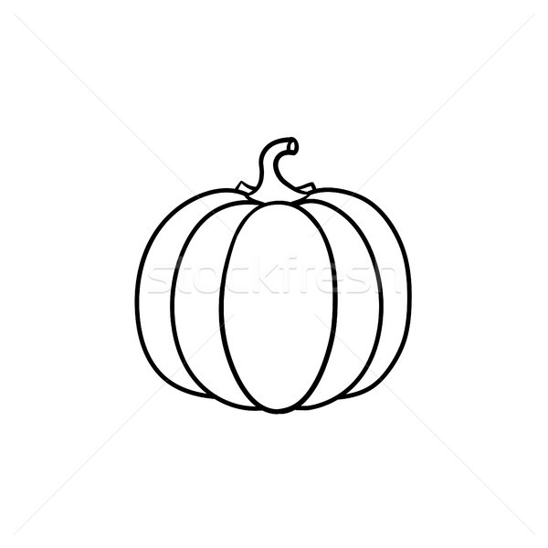 Foto stock: Calabaza · dibujado · a · mano · boceto · icono · vector