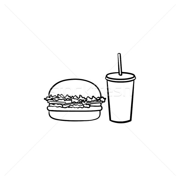 Food and beverage takeaway hand drawn sketch icon. Stock photo © RAStudio