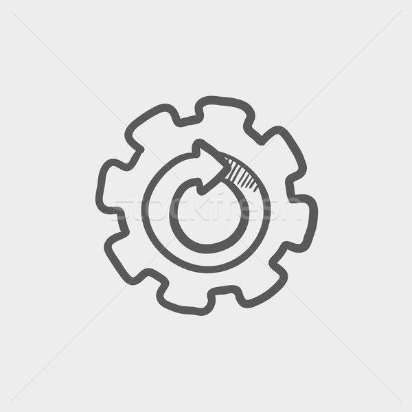 Gear wheel with arrow sketch icon Stock photo © RAStudio