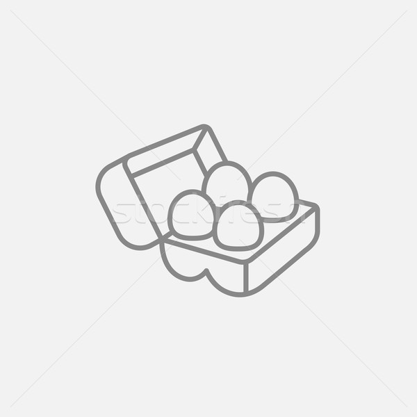 Eggs in carton package line icon. Stock photo © RAStudio