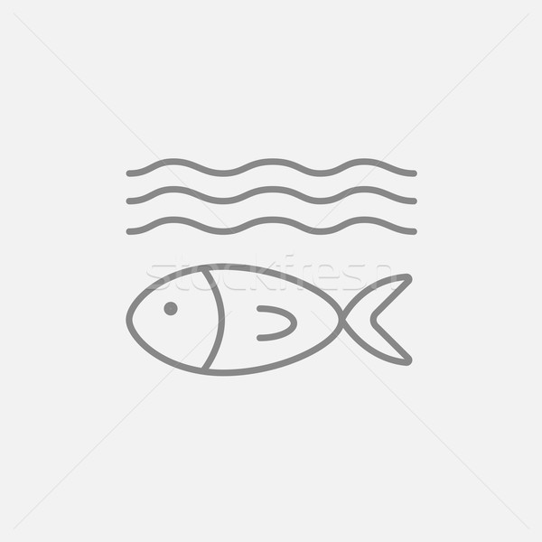 Fish under water line icon. Stock photo © RAStudio