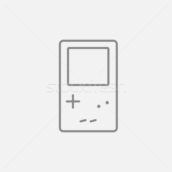 Electronic tetris game line icon. Stock photo © RAStudio